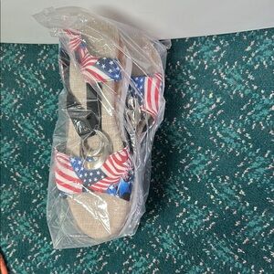 Red, White & Blue Patriotic Espadrille Wedge Sandals